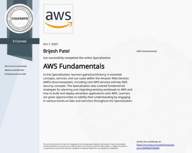AWS Fundamentals Specialization