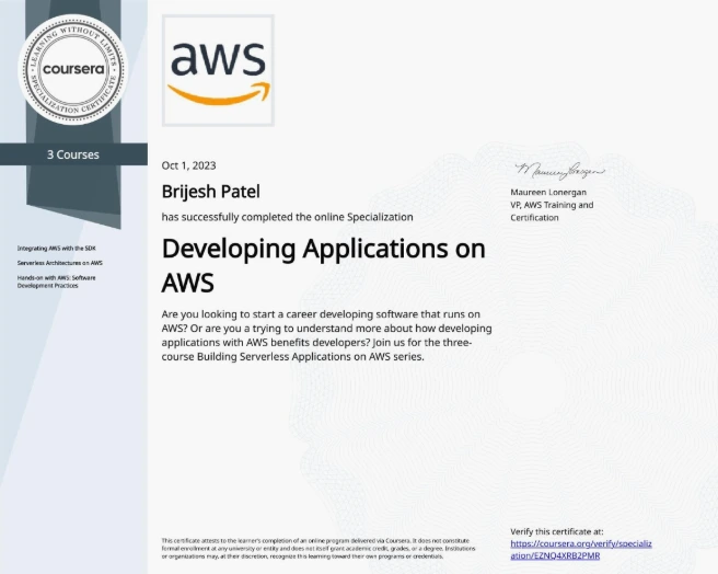 Developing Applications on AWS Specialization