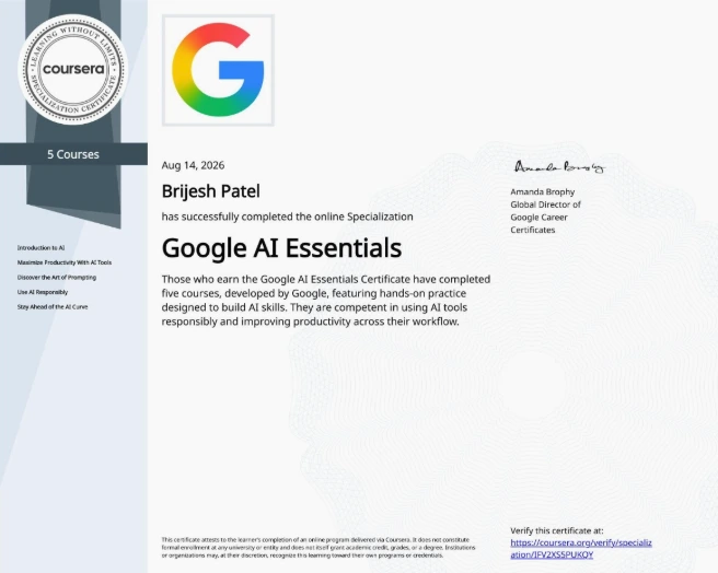 Google AI Essentials Specialization
