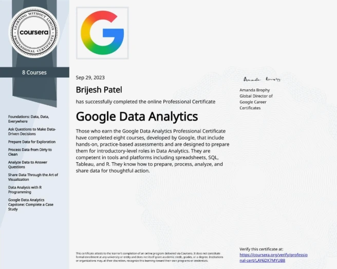 Google Data Analytics Professional Certificate