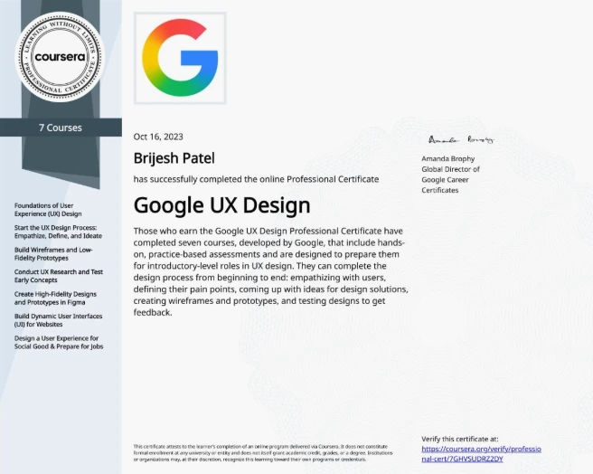 Google UX Design Professional Certificate