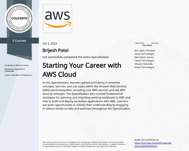 Starting Your Career with AWS Cloud Specialization